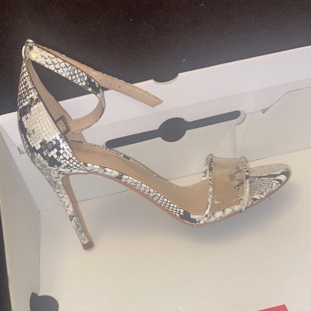 Aldo Snakeskin Patterned Heels with Ankle Strap